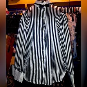 vintage b&w striped dress shirt w/ bow tie